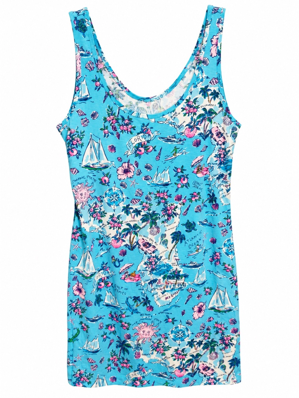 EUC- Lilly Pulitzer- Newberri Tank Dress, Lilly’s Roadtrip, Blue Size S